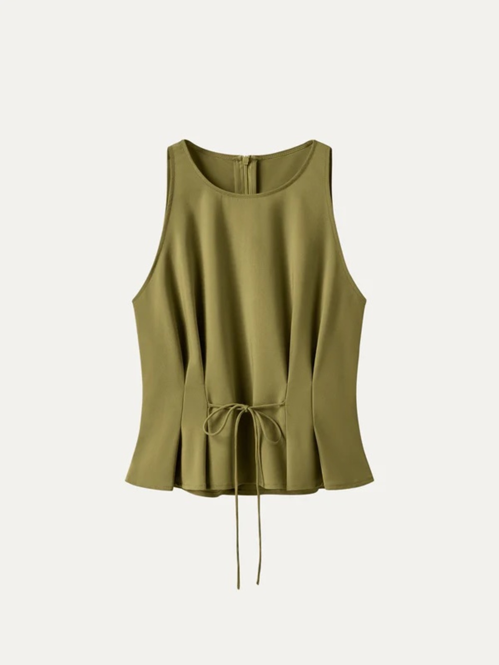 OGL Summer Linen Pleated Self-Tie Top